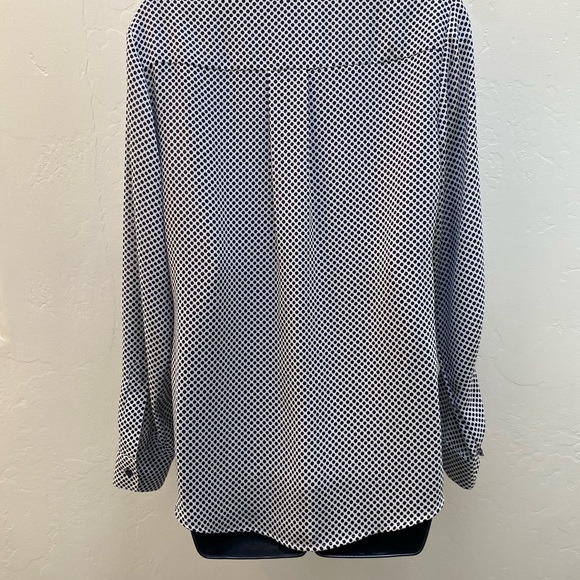 Donna Karan Black Asymmetrical Skirt & Polkadot Blouse - Picture 15 of 16